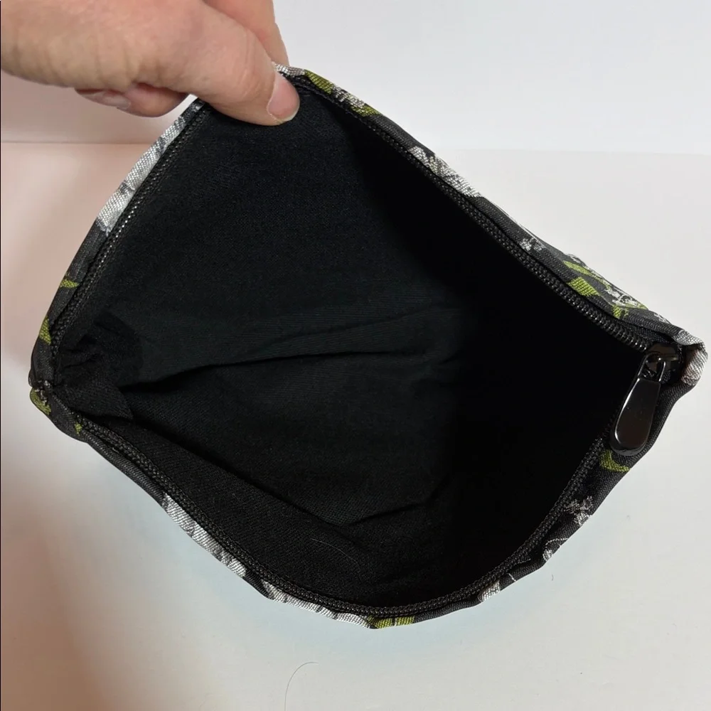 Black Pouch with Rabbit and Butterfly Design
